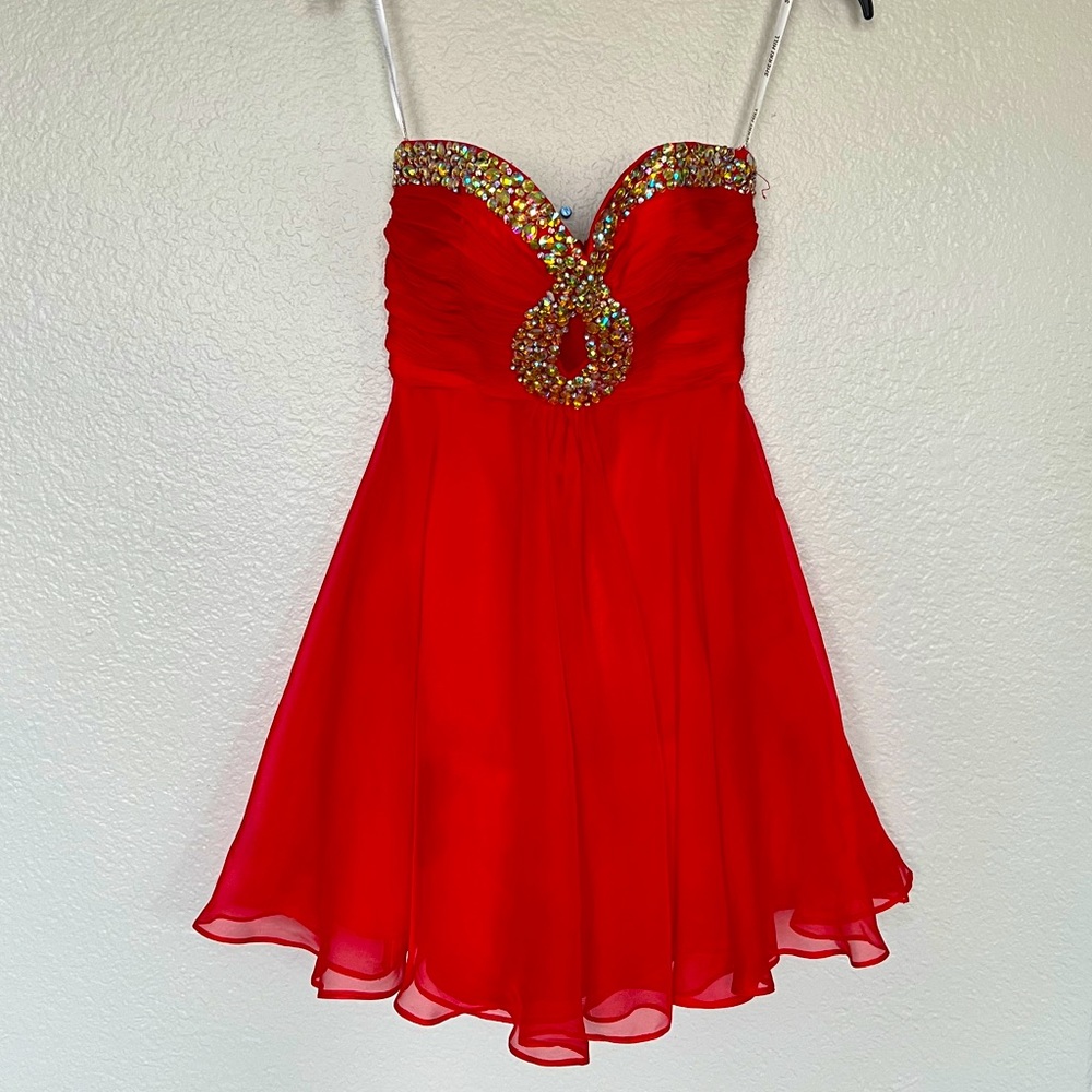 Gently used Sheri Hill red dress